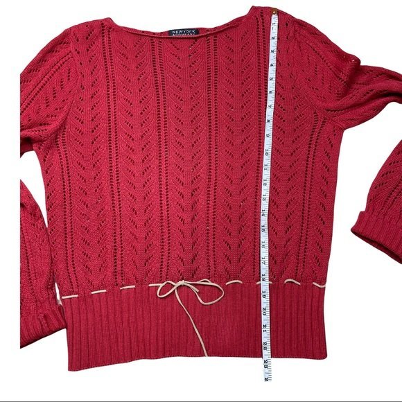 New York & Company Ramie & Cotton Blend Red Brick Knit Sweater Size‎ L - Picture 7 of 11